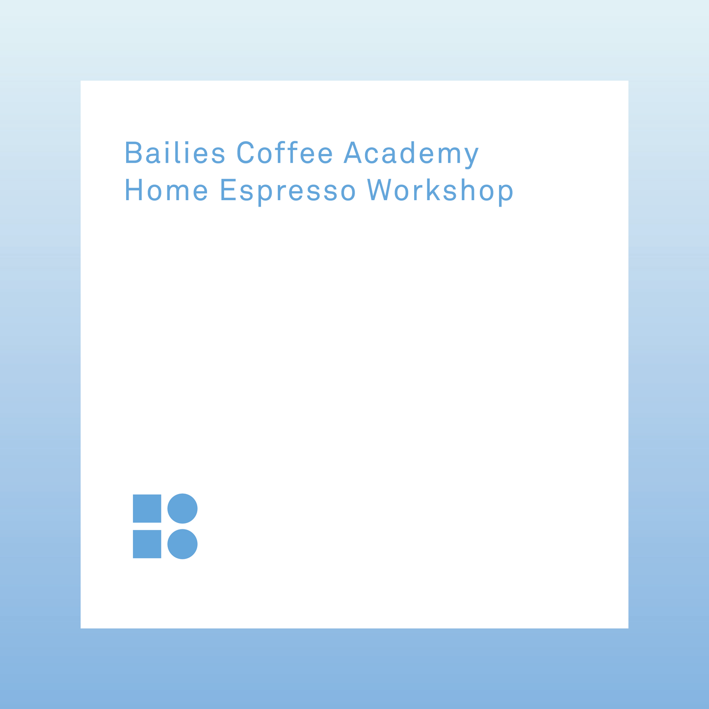 Home Espresso Workshop