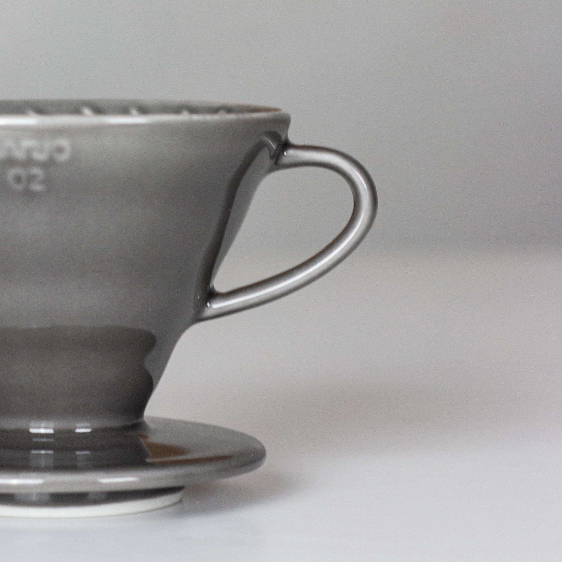 ceramic grey v60 coffee pour over