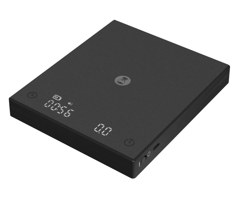 Timemore digital scales with timer showing
