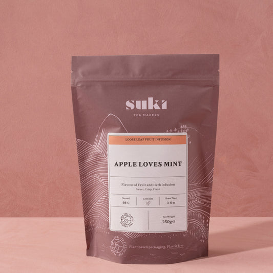 Loose leaf tea, apple and mint tea, 250g tea leaves, suki tea, belfast tea