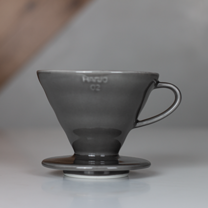 ceramic grey v60 coffee pour over 