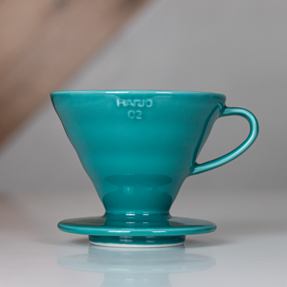 ceramic turquoise v60 coffee pour over 