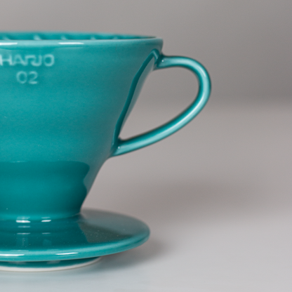 ceramic turquoise v60 coffee pour over 