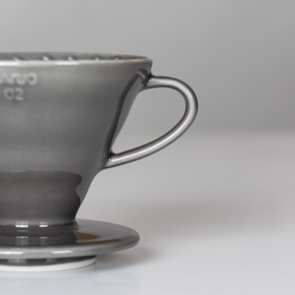 ceramic grey v60 coffee pour over 