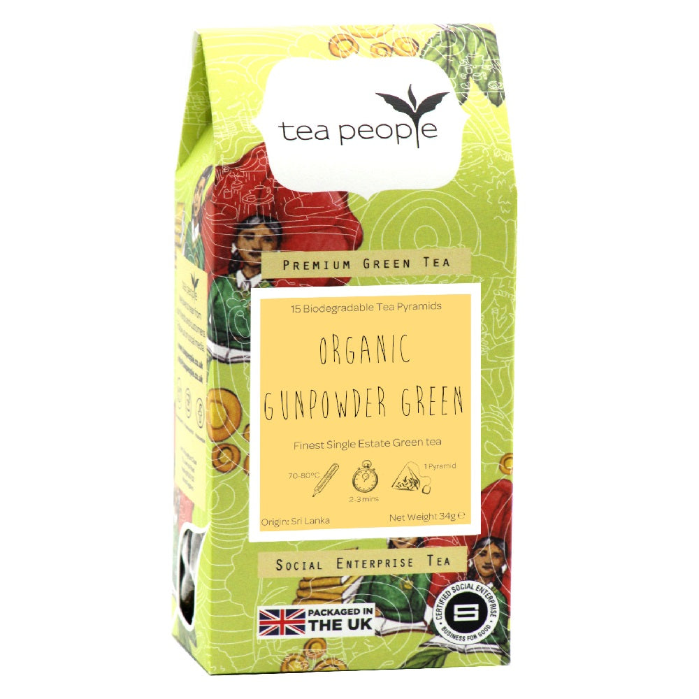 The Tea People Organic Gunpowder Green Pyramid Tea Bag