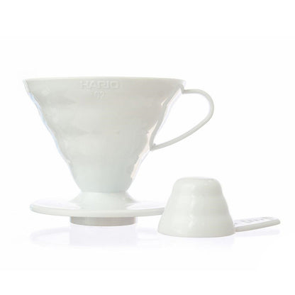 Hario V60 Ceramic Dripper 02 Cup  with plastic coffee bean scoop 
