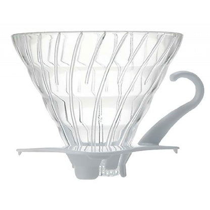 Hario V60 Glass Dripper with White Base - Bailies Coffee Roasters